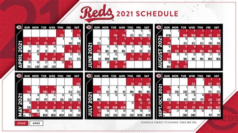 Reds Printable Schedule